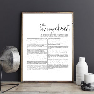 Script Living Christ LDS Printable, Digital Download, Modern LDS Art