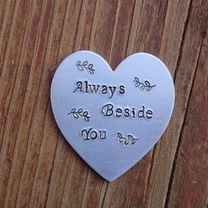 Pocket Token Valentine/'s Day Gift Handstamped Heart Token I Love You More Keepsake Gift Heart Shaped Gift Gift for Her