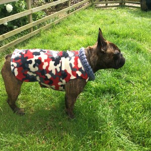 Red,Grey And Cream Camouflage French Bulldog Coat image 3