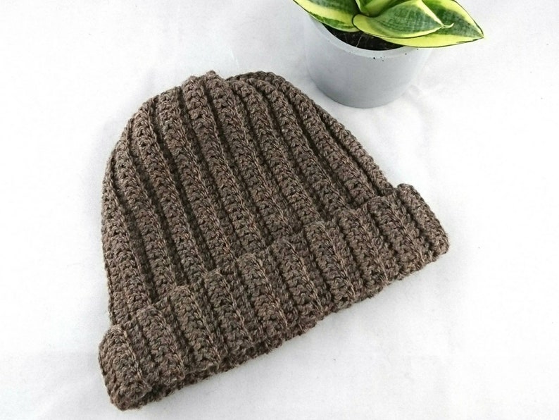 chunky crochet outerwear gifts for him Ribbed crochet beanie mens hat woolens winter hats father/'s day scull cap gifts for guys