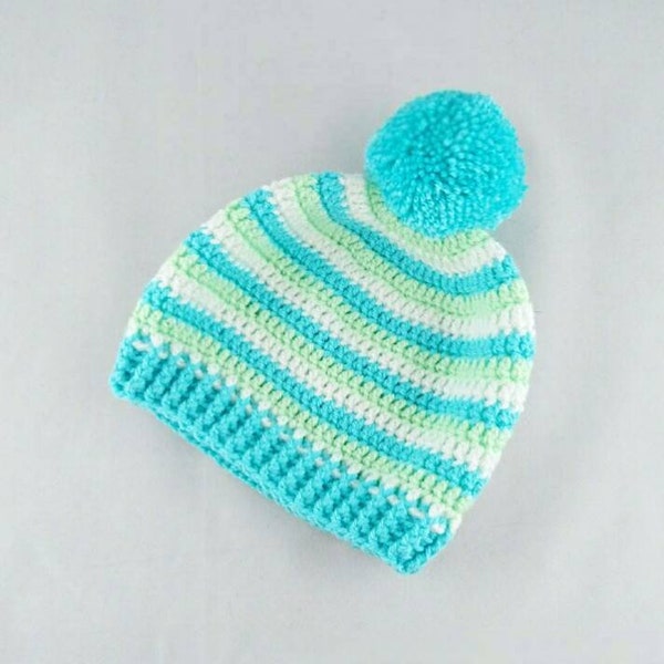 Crochet pompom hat, toddler hat, kids hat, winter wear, gifts for kids, back to school, boys hat, bobble hat, giftideas, hats for boys