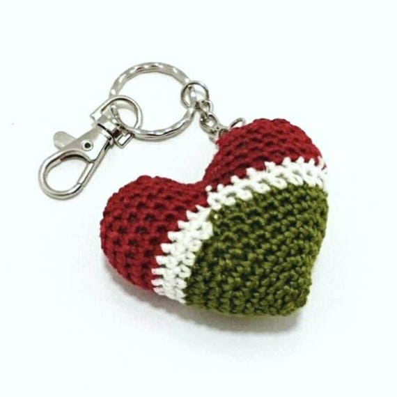 Heart Keychain Bagcharm crochet amigurumi teachers gift