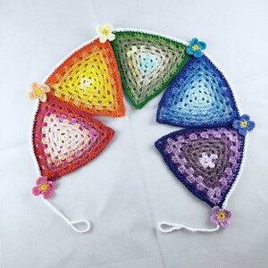 Crochet bunting, rainbow bunting, crochet garland, gifts for girls, wall decor, window decor, rainbow pride, bedroom decor, fairytale decor