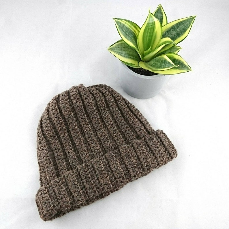 chunky crochet outerwear gifts for him Ribbed crochet beanie mens hat woolens winter hats father/'s day scull cap gifts for guys