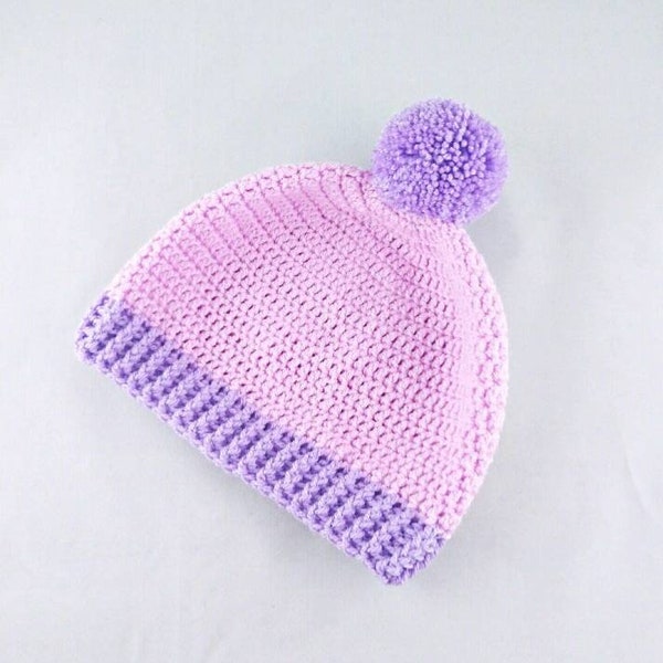 Crochet pompom hat, kids hat, girls hat, winter wear, gifts for kids, back to school, bobble hat, giftideas, gifts for girls, hats for girls