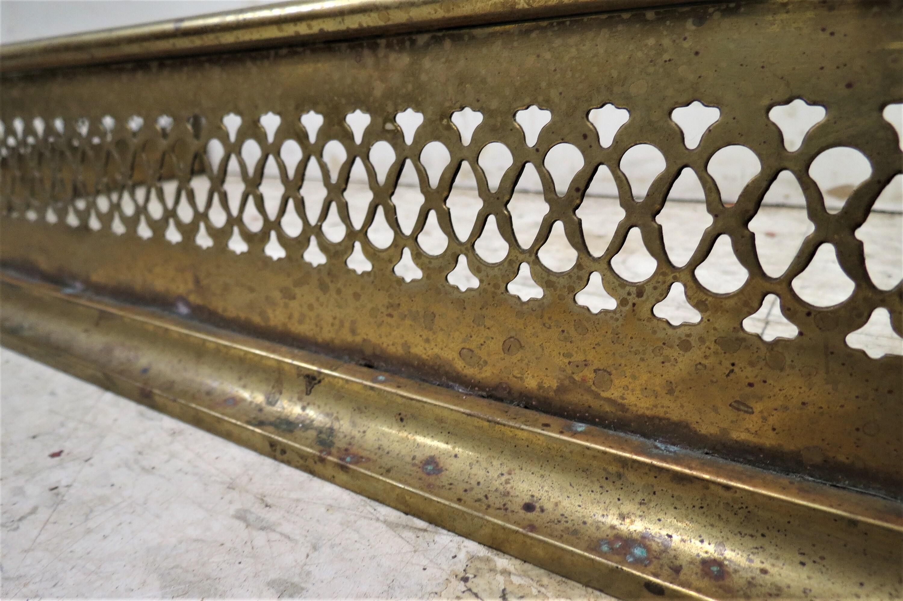 Fireplace Bumper Vintage English Brass Fireplace Fender Etsy