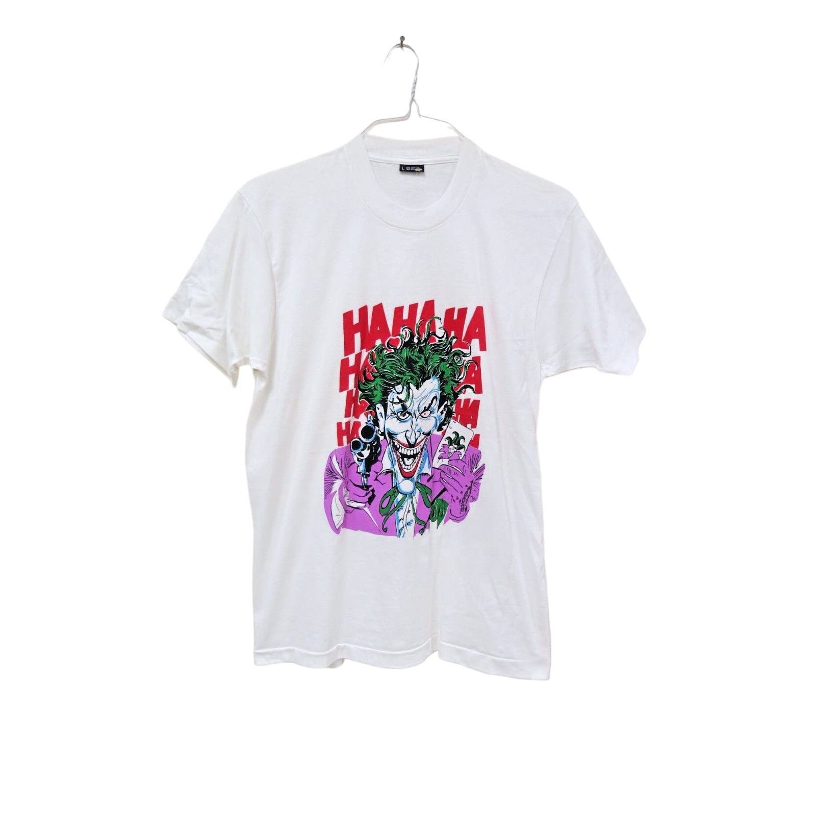 Vintage 1980's 1989 Batman the Joker DC Comics Ha Ha Ha White T