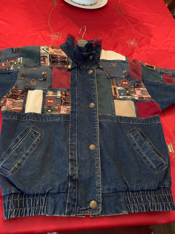 VTG 1980s IZZI Sz. Medium Denim Western / Santa Fe