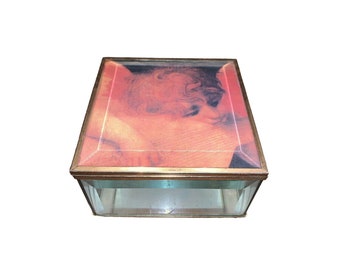 Vintage Mirrored Glass Angel/Rapheal Trinket Box