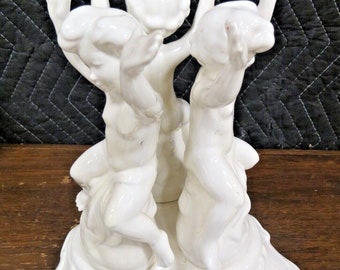 Vintage Italian 3 Cherub Figurine Plate Support Or Bowl Support
