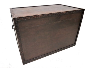 Blanket Box | Large Antique English Carved Wood Trunk Coffee Table Or Blanket Chest