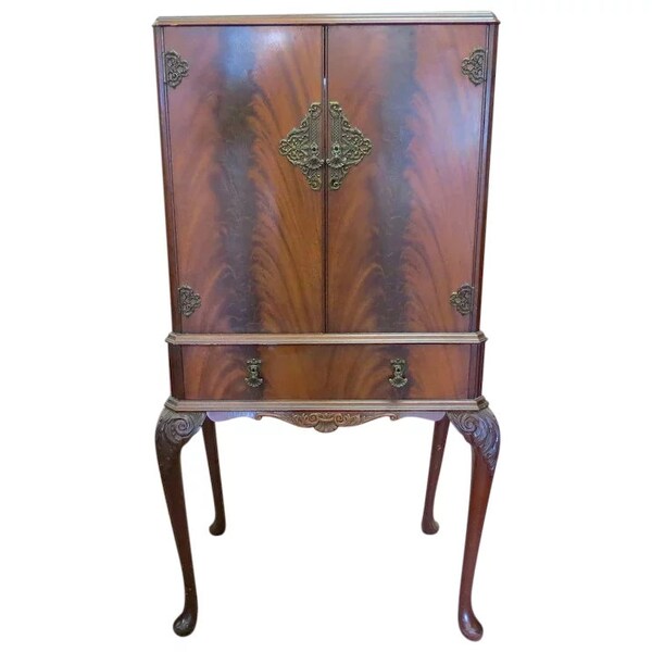 Vintage English Bar Cabinet Or Cocktail Cabinet