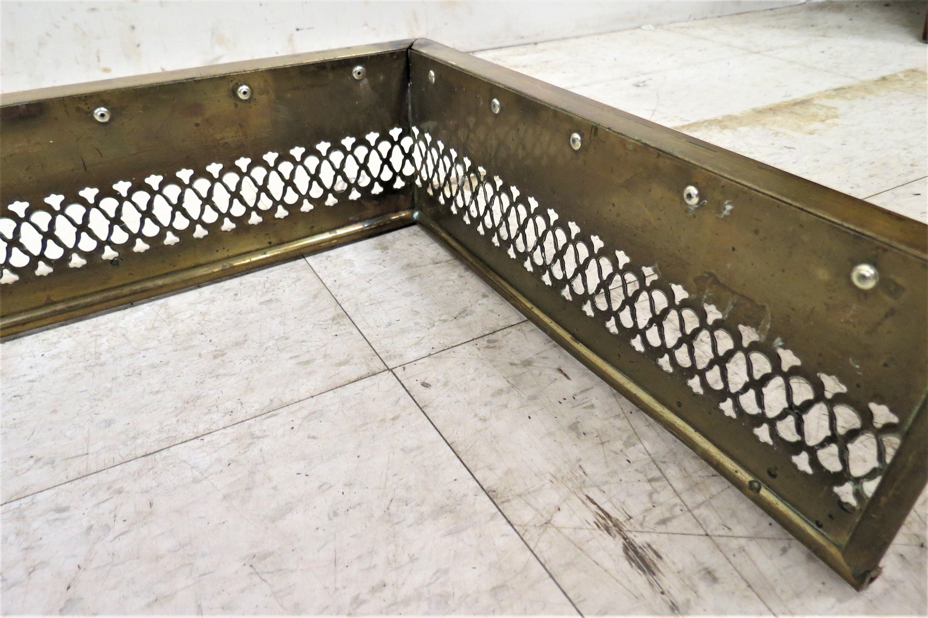 Fireplace Bumper Vintage English Brass Fireplace Fender Etsy