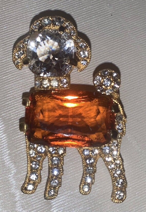 Vintage & Rare Gold Tone Signed EISENBERG POODLE D