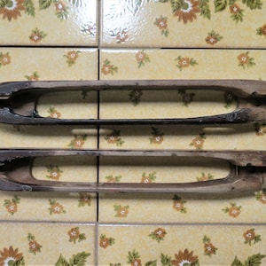 2 Antique Primitive Wooden Weaving Loom Shuttles