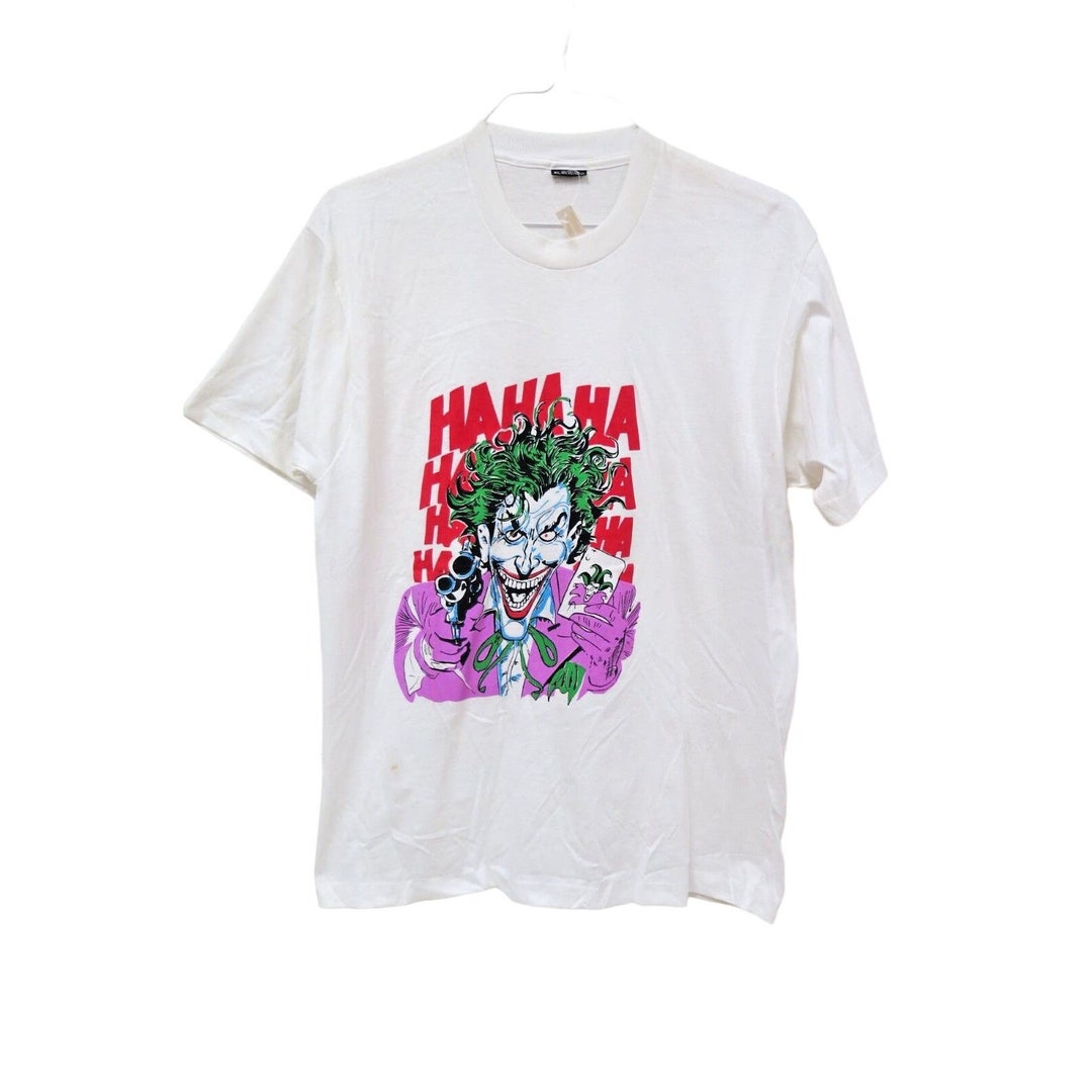 Vintage 1980's 1989 Batman the Joker DC Comics Ha Ha Ha White T-shirt ...