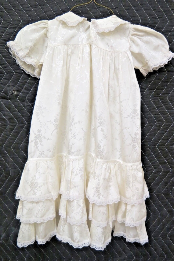 Antique Lace Ivory Colored Christening Gown Dress - image 6