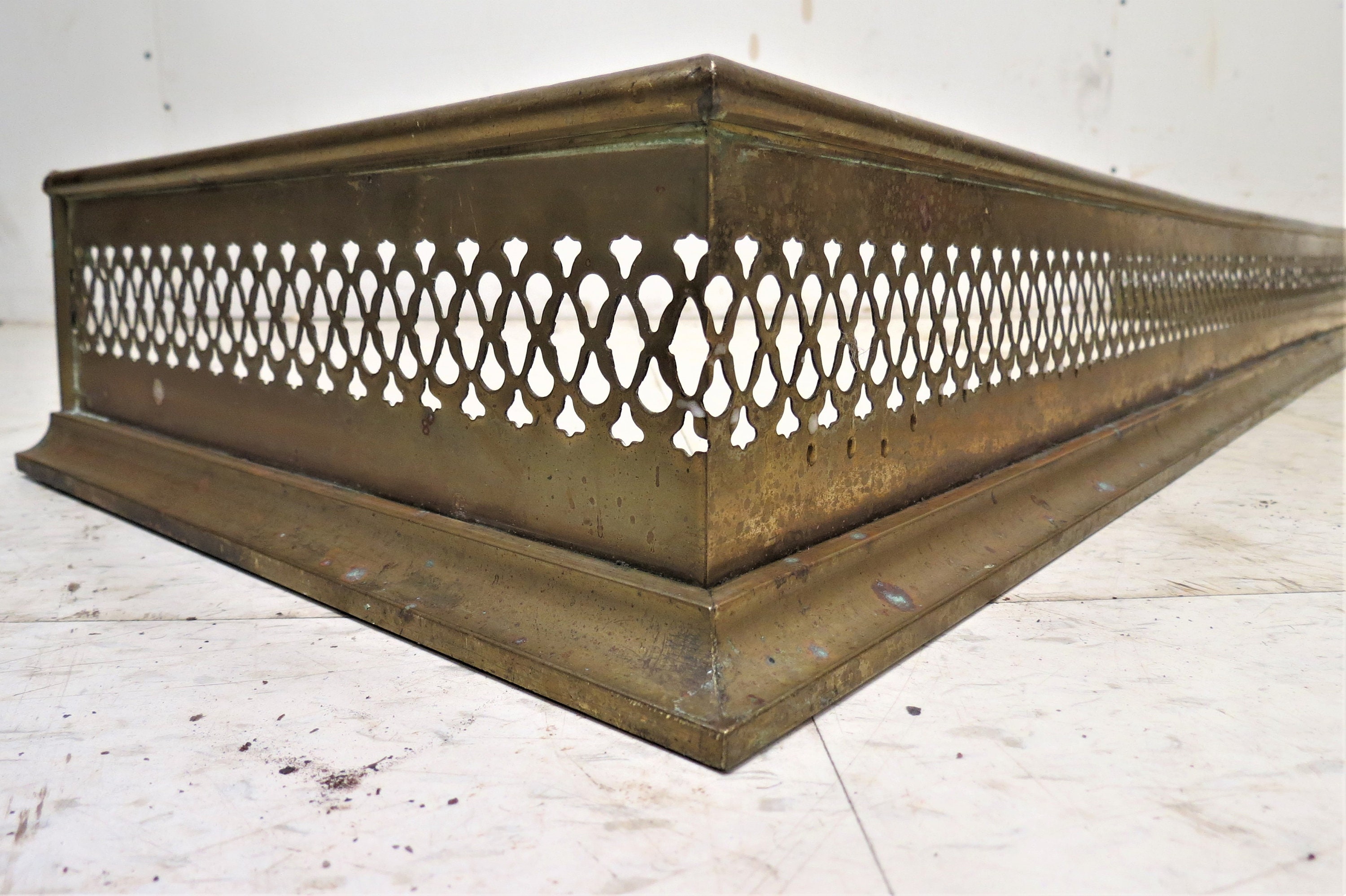 Fireplace Bumper Vintage English Brass Fireplace Fender Etsy