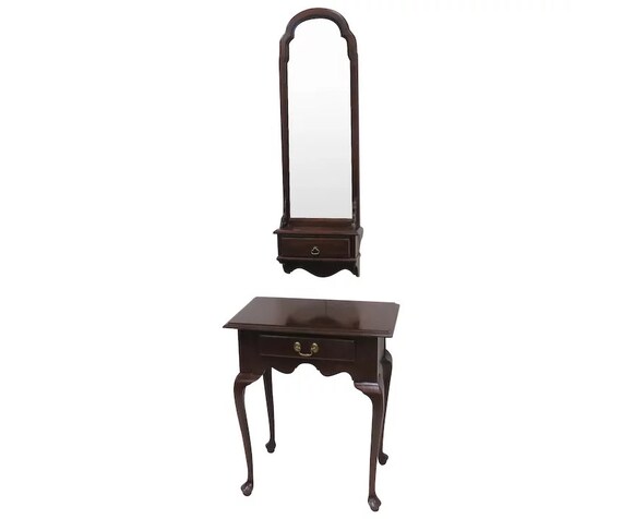 Vintage Ethan Allen Cherry Wood Console Or Hall Table Entryway Etsy
