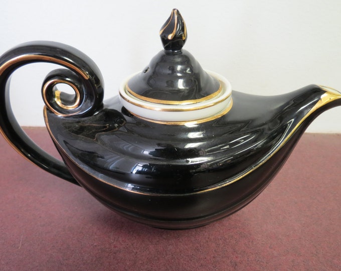 Vintage Hall China Aladdin Teapot With Strainer Beautiful Etsy