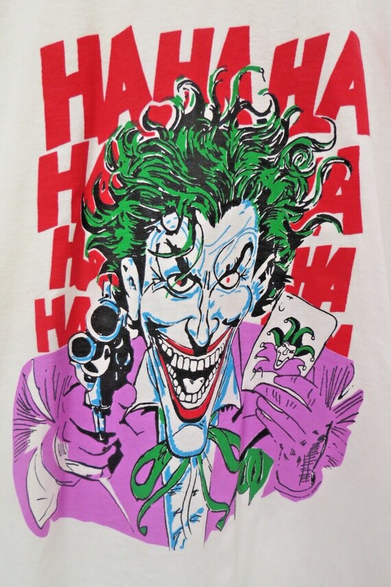 Vintage 1980's 1989 Batman the Joker DC Comics Ha Ha Ha White T