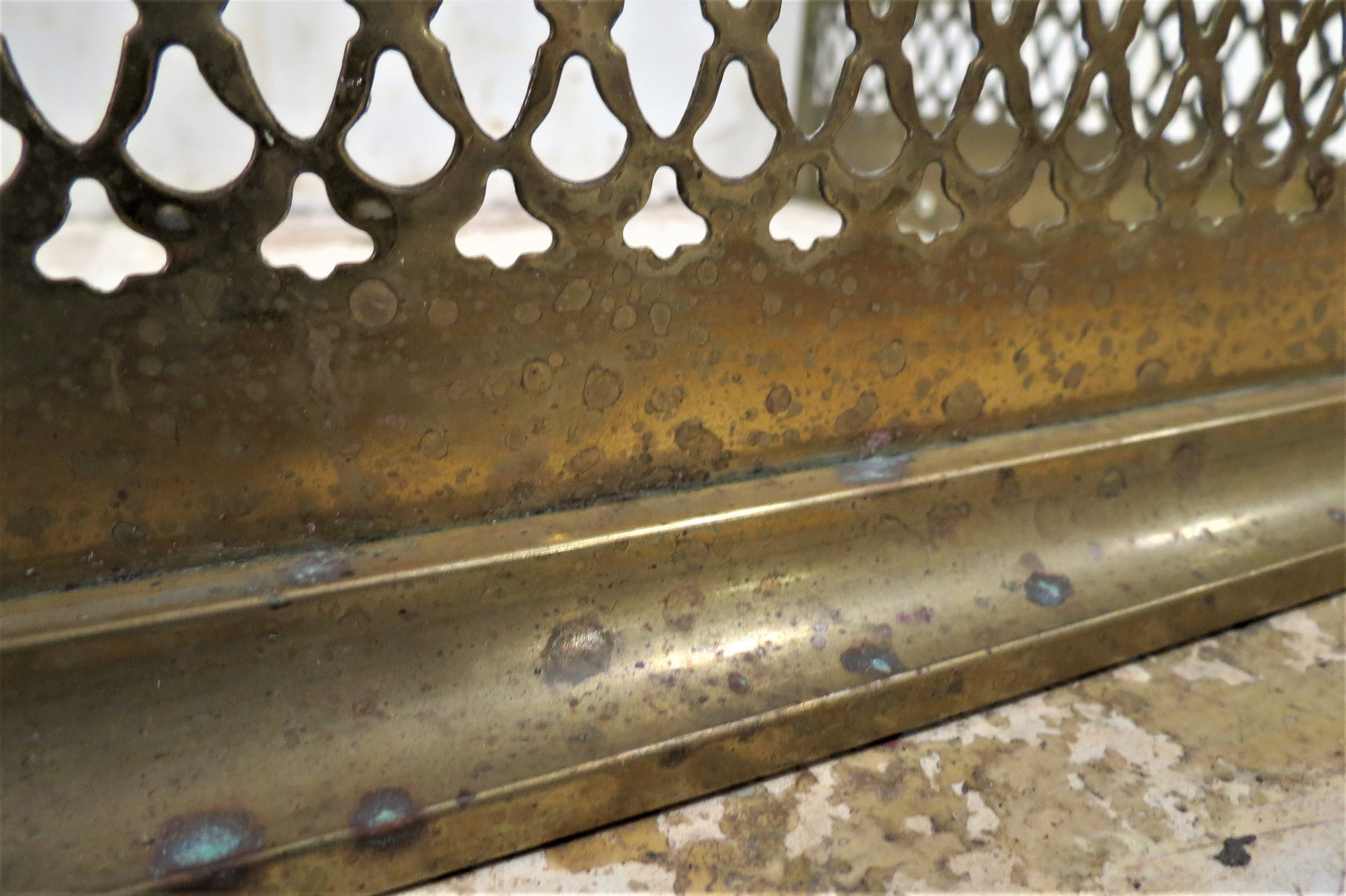 Fireplace Bumper Vintage English Brass Fireplace Fender Etsy