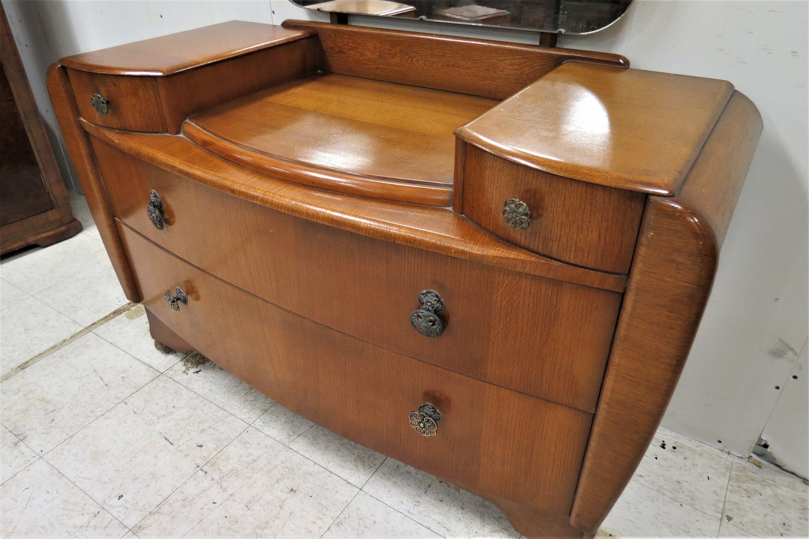 Art Deco Furniture Antique English Deco Dresser With Beveled Etsy