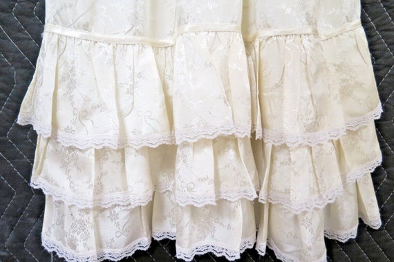 Antique Lace Ivory Colored Christening Gown Dress - image 2