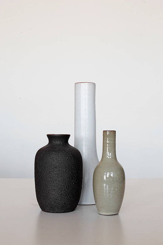 Set of 3 vases Dutch pottery Hillebrand 60s set of 3 vases dutch pottery hillebrand