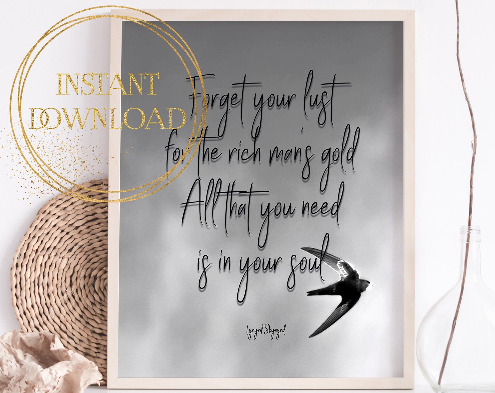 Simple Man Lyrics, Lynyrd Skynyrd, Song Lyrics Wall Art, Rock Music