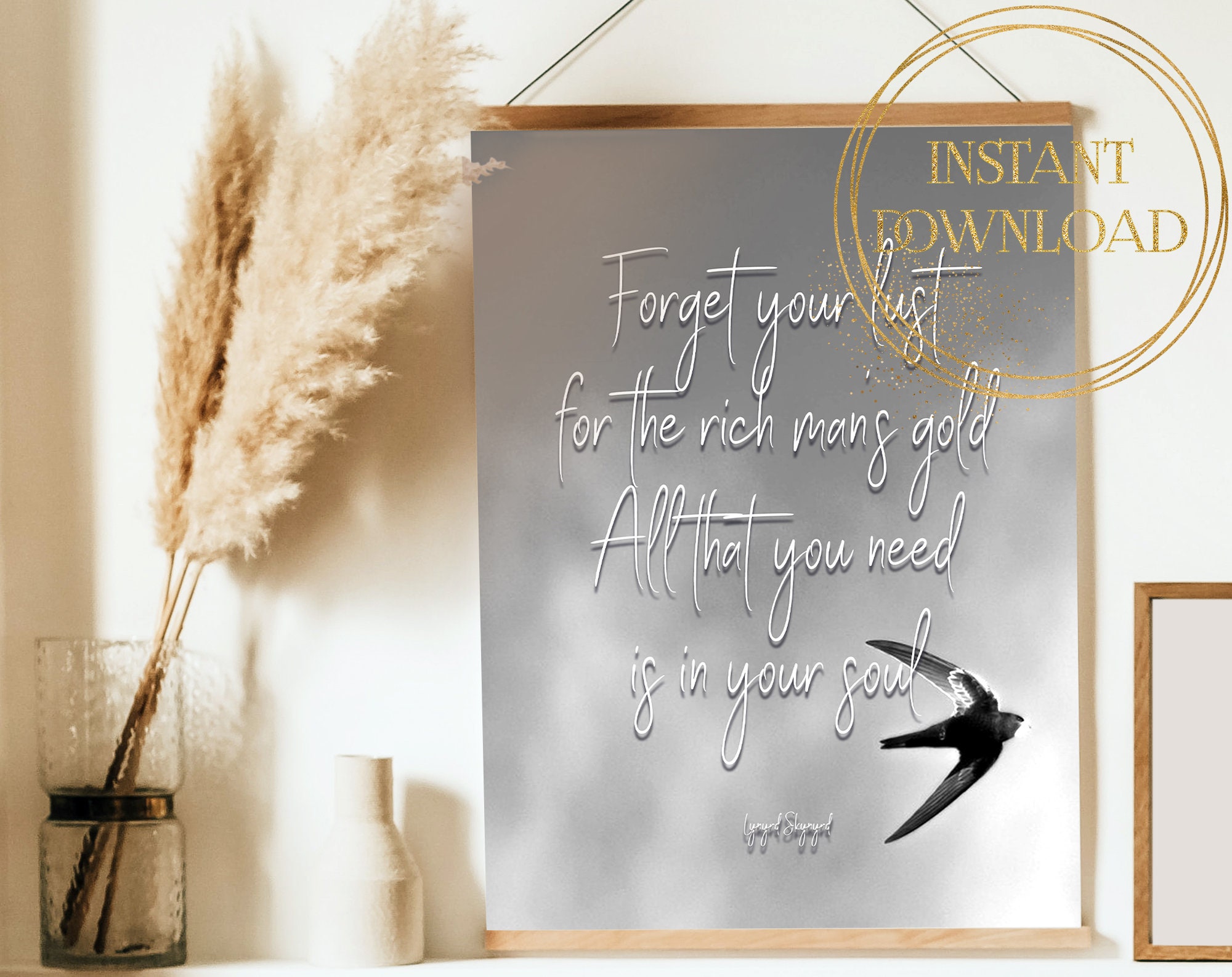 Lynyrd Skynyrd, Simple Man Lyrics, Song Lyrics Wall Art, Music Gifts, Rock Music Wall Art, Music