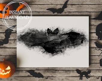 Bat Watercolor Unique Halloween Decor