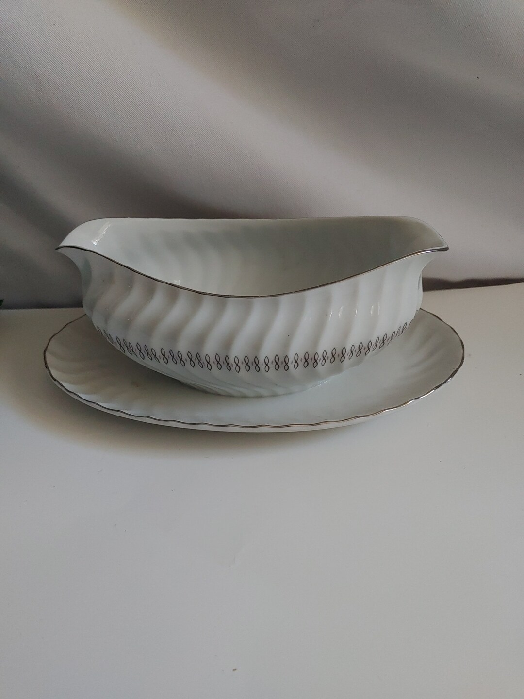 Gravy Boat & Attached Under Plate Empress China Cotillion. Etsy UK