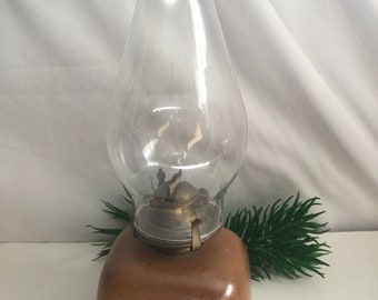 Vintage clásico cerámica base de aceite base marrón base 13.5"pulgadas de alto