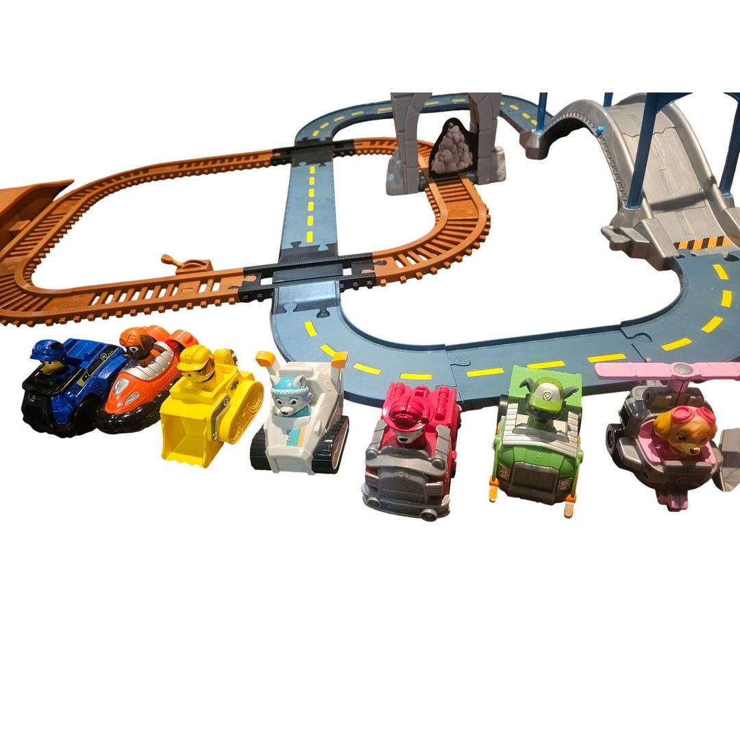 Series 7 Rescue Racers Numbers Paw Patrol Rescue Racers Track Builder Playset With 7 Vehicles and 6 ...