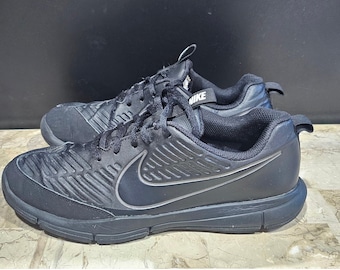 Nike Golf Shoes Black Leather Lace Up Athletic Sneaker Men's US 8.5