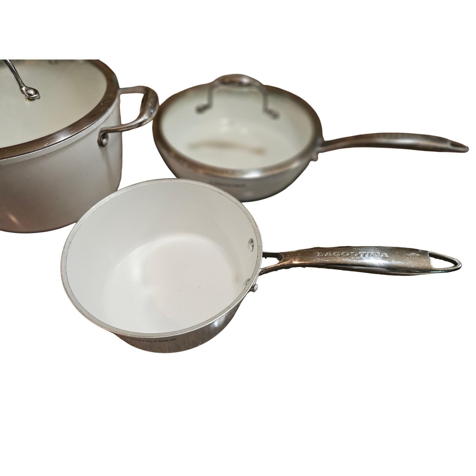 Lagostina Non-stick Cookware Set 6-piece White Silver Induction