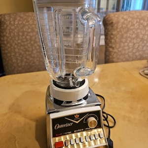 Vintage Osterizer Galaxie Blender Mixer 5 Cup Glass Jar Chrome 861-06H