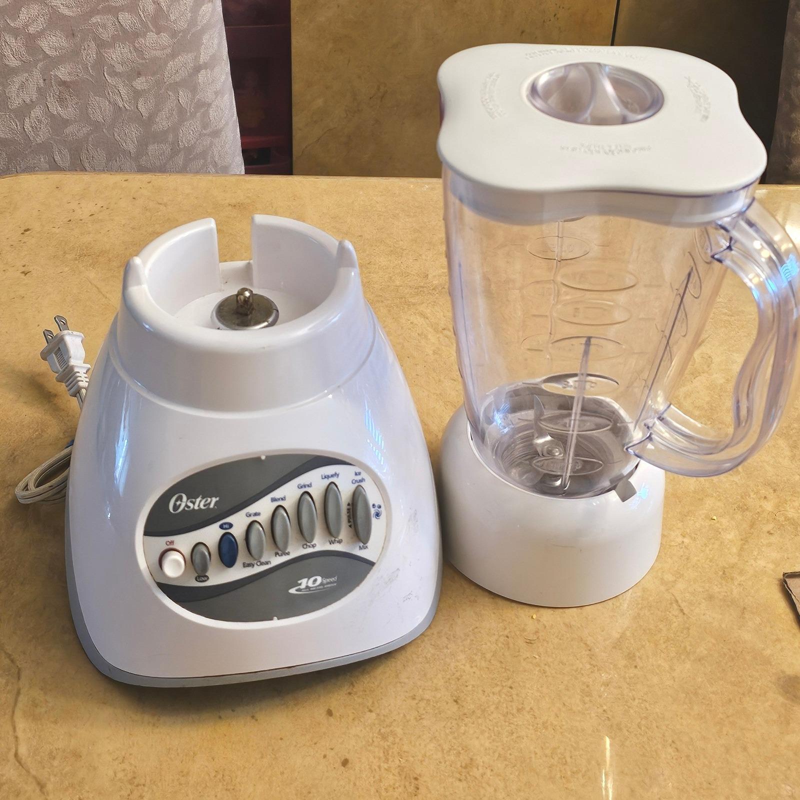 Oster 10 Speed Blender White 6 Cup Plastic Jar 450W All Metal