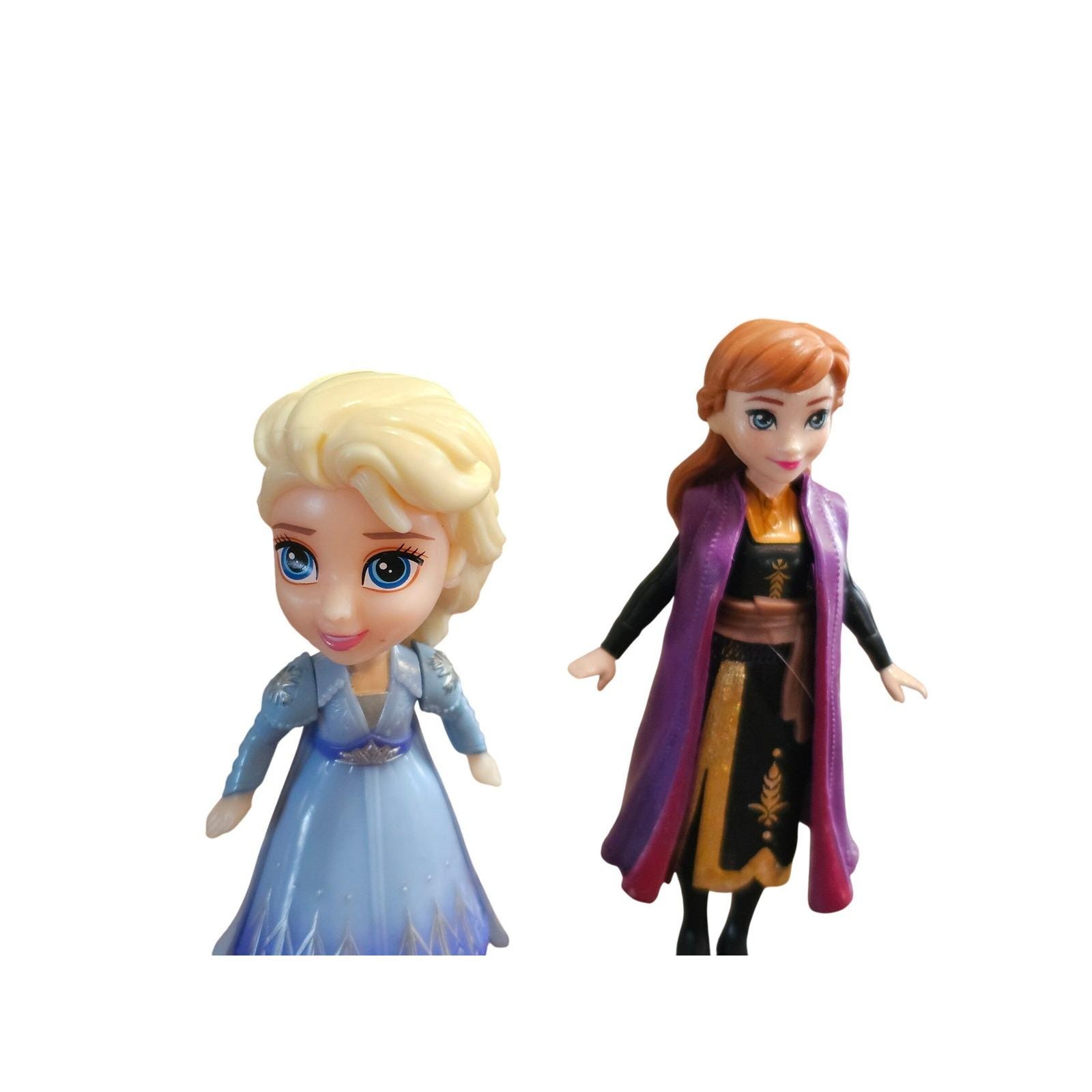 Disney Frozen 2 Elsa, Anna Small Doll Mini Figure Set Travel Outfits ...