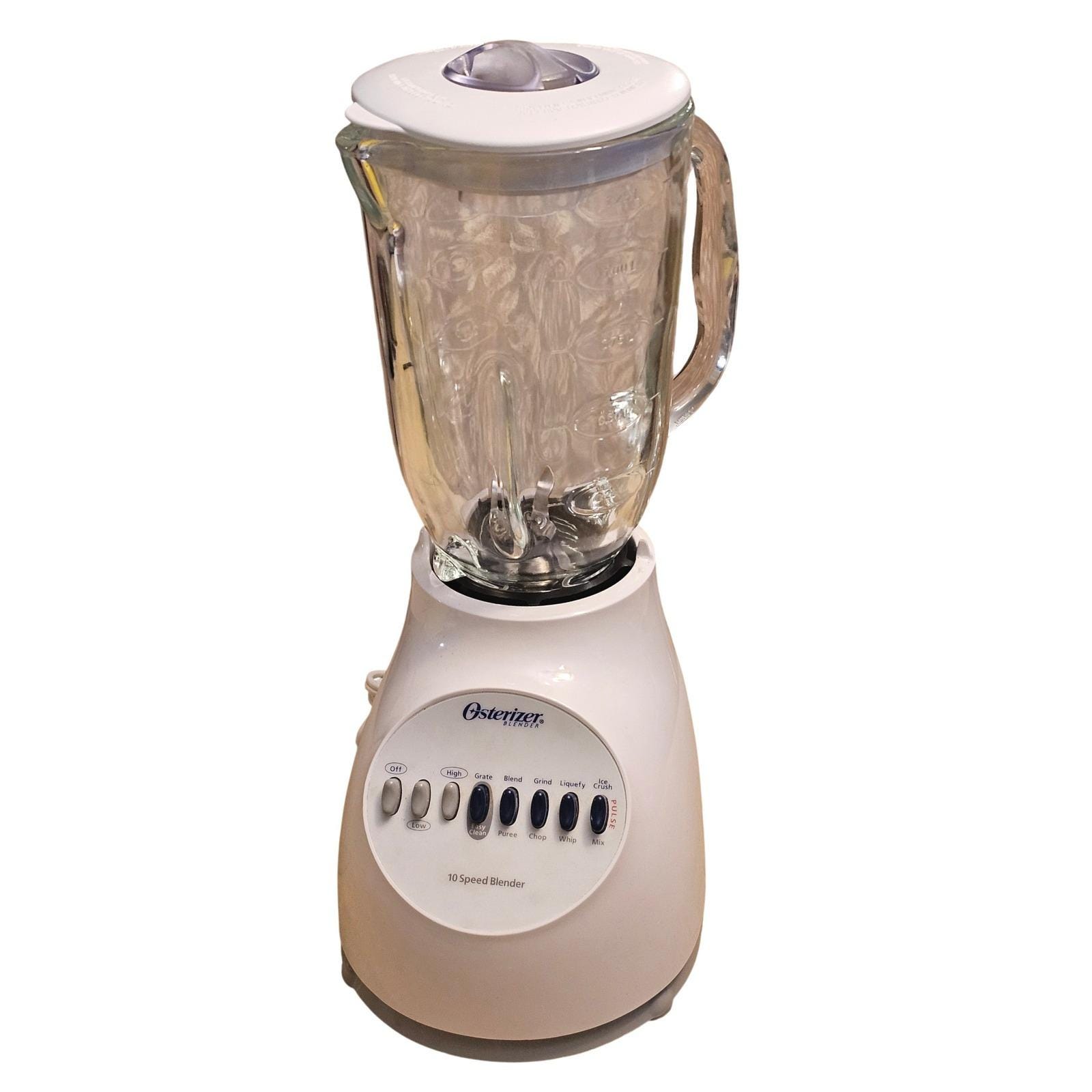 Osterizer 10 Speed Blender White Glass Jar 5 Cup Capacity Ice