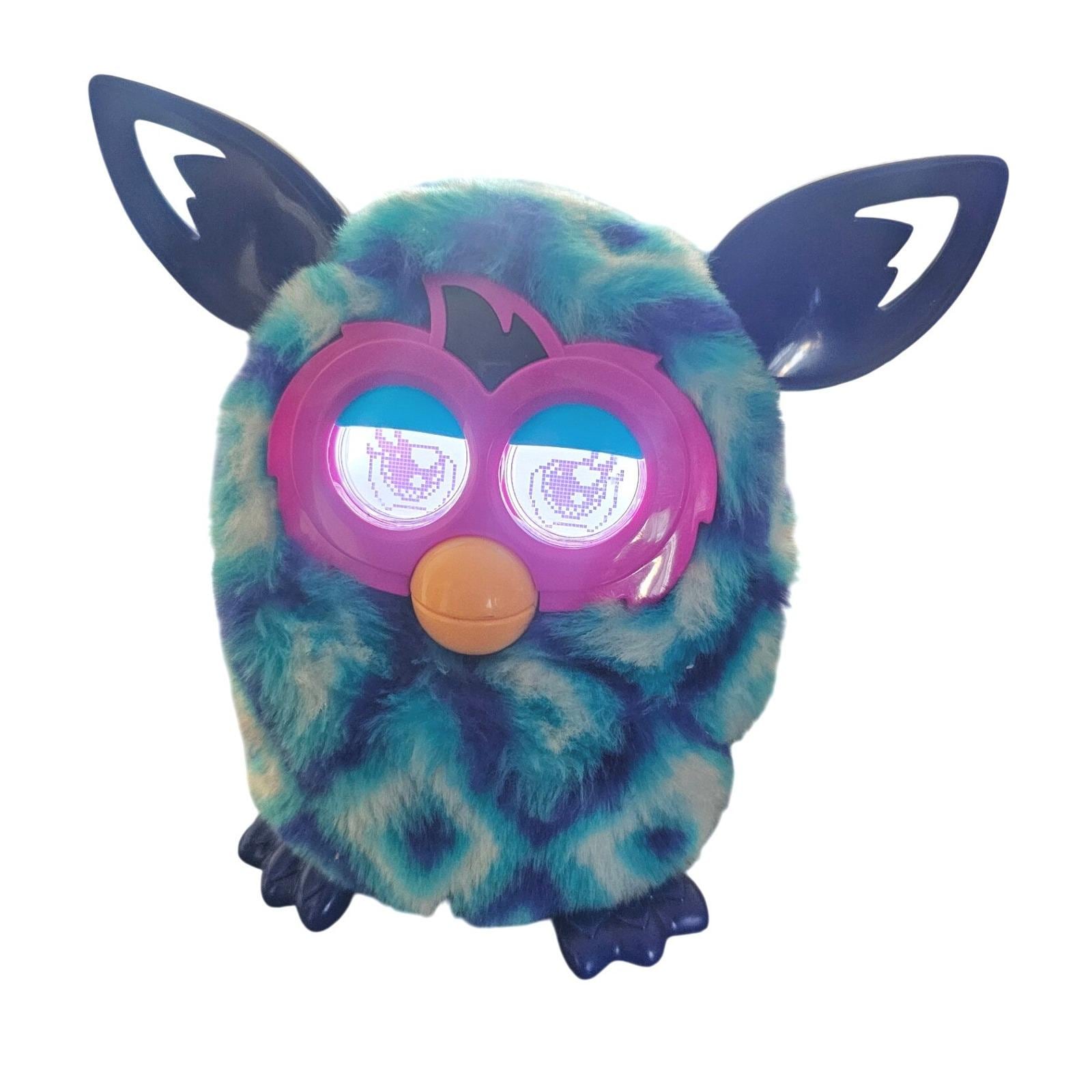 Hasbro Furby Boom Blue Teal Peacock Diamond Pattern Interactive