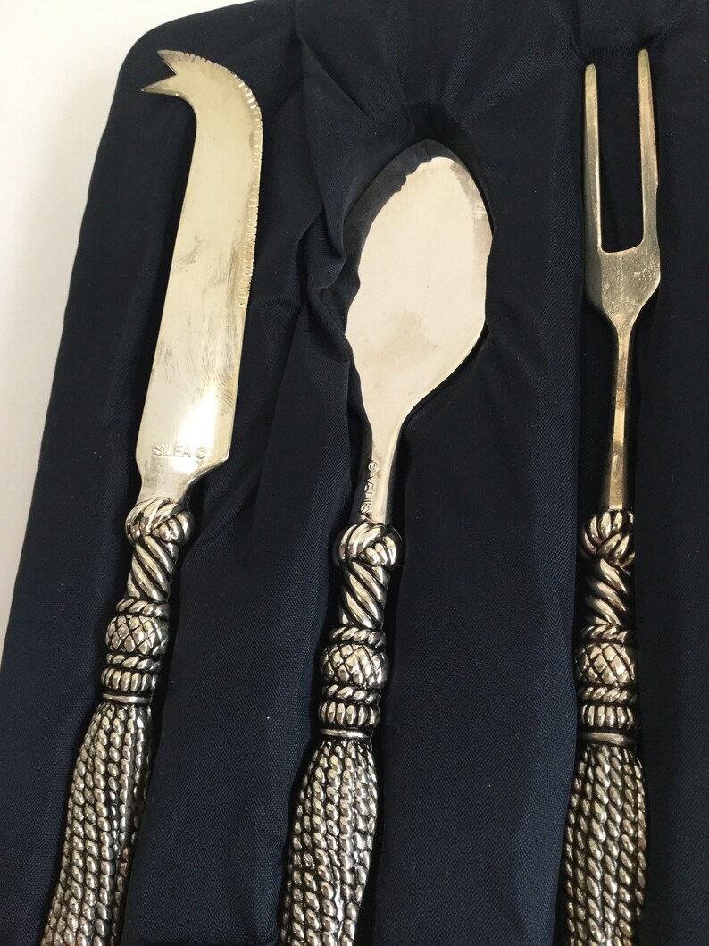 Vintage Silea Cheese Tools Set 3 of Silver Plate Serving Set Etsy