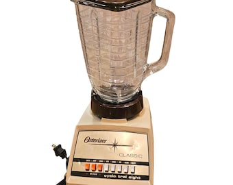 Vintage Blender Osterizer Cycle Blend 8 Speed Plastic TESTED Works