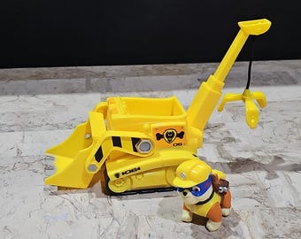 Kid Toy Paw Patrol Rubble&#39;s Diggin&#39; Bulldozer vehicle Super Rubble figure truck set