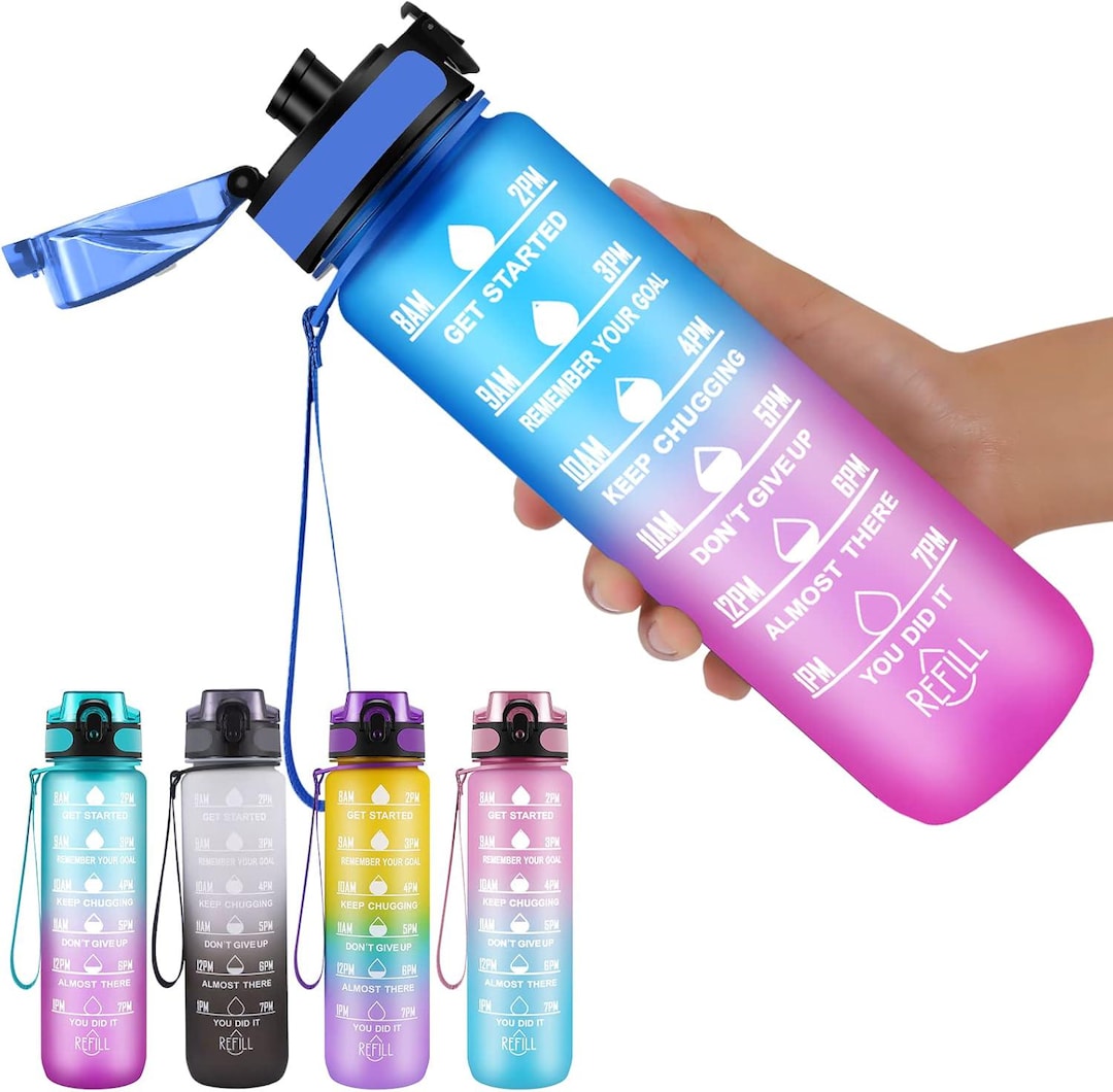32oz Motivational Water Bottle With Time Marker – BPA Free Tritan Sport Bottle For Gym, Office & Daily Hydration - View #2