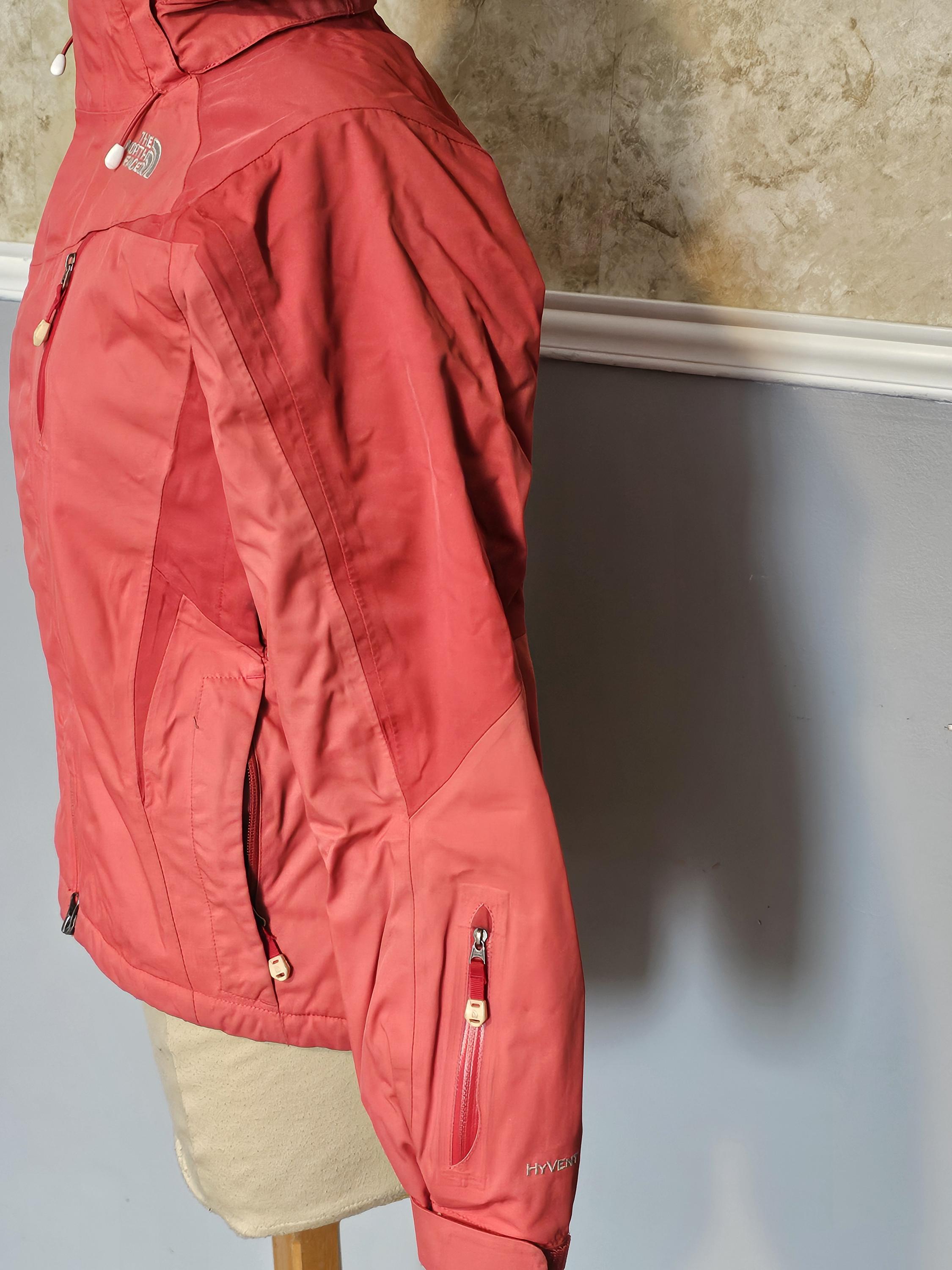 North Face Hyvent Jacket Womens Orange Waterproof Primaloft Recco