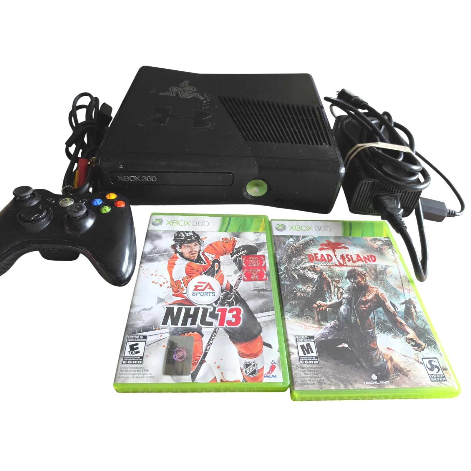 Microsoft Xbox 360 S 320GB Console Bundle Black Model 1439 NHL 13