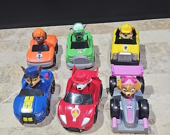 Paw Patrol Paw Racers Complete 6 Pcs  Collection Roadster Cars Vehicles Toy