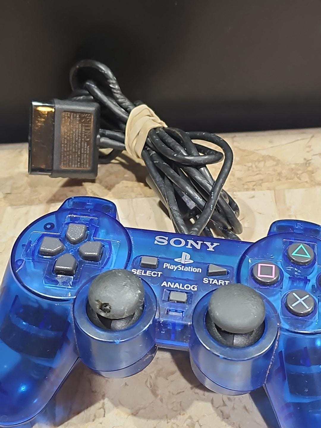 Sony Playstation 2 PS2 Ocean Blue Clear Dualshock Controller SCPH